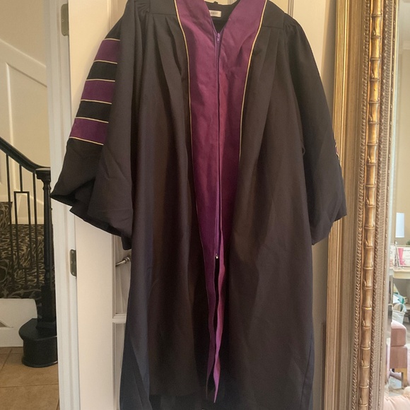PHD Doctoral Gown graduation, purple black, NWOT, size 51” - Picture 8 of 14
